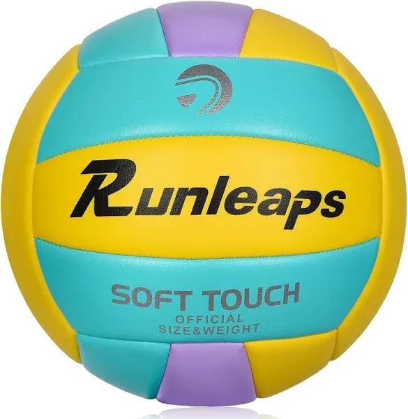 Runleaps Beach Volleyball Official Size 5 Soft Waterproof Volleyball Sand Sports PU Ball for Indoor