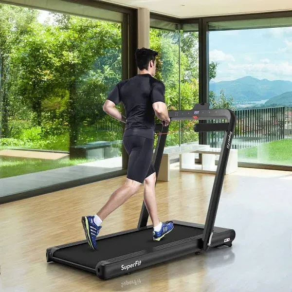 Costway 4.75HP 2 In 1 Folding Treadmill with Remote APP