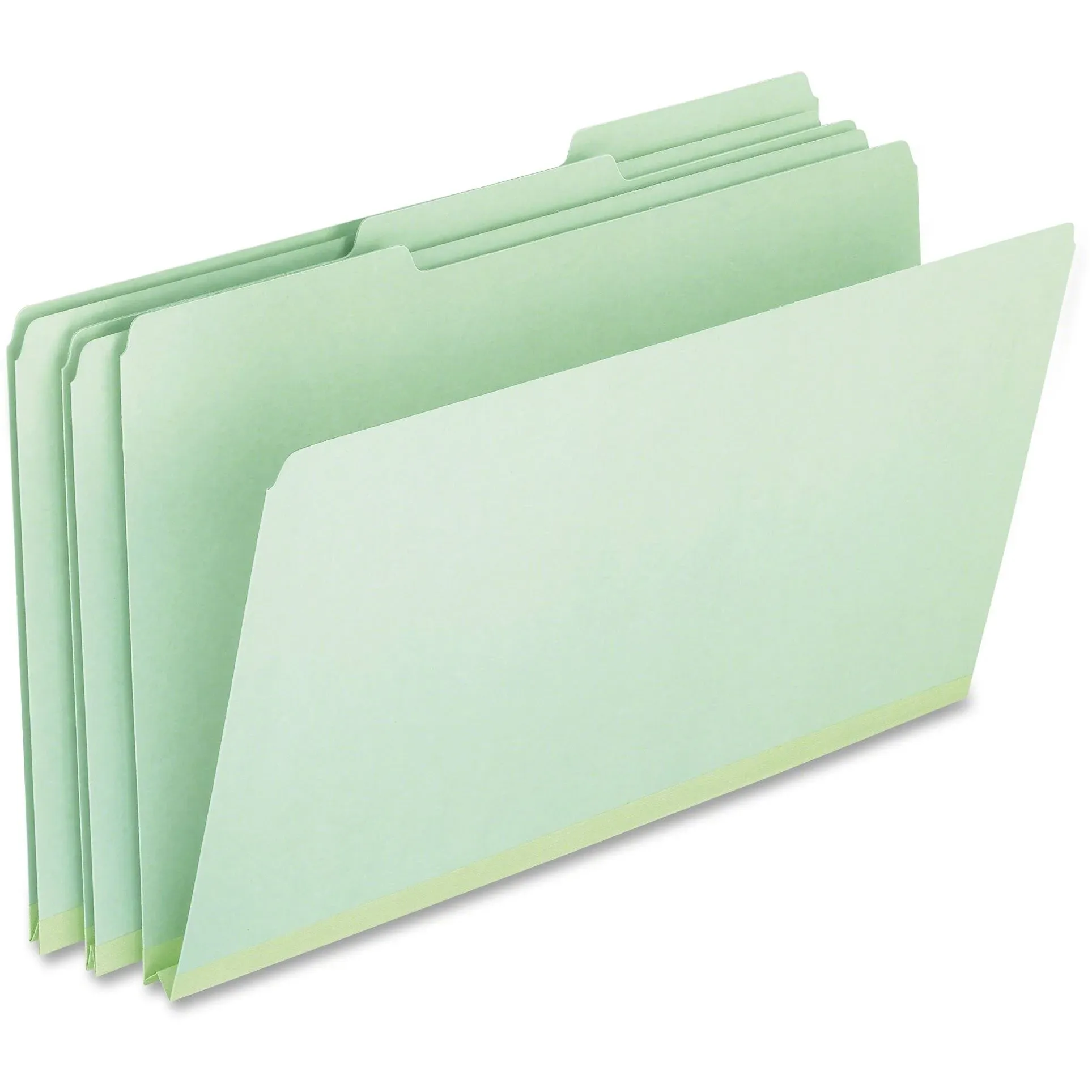 Pendaflex&#174; Heavy-Duty Pressboard Folders with Embossed Fasteners, 1/3-Cut Tabs, 1&quot; Expansion, 2 Fasteners, Letter Size, Green, 25/Box ;