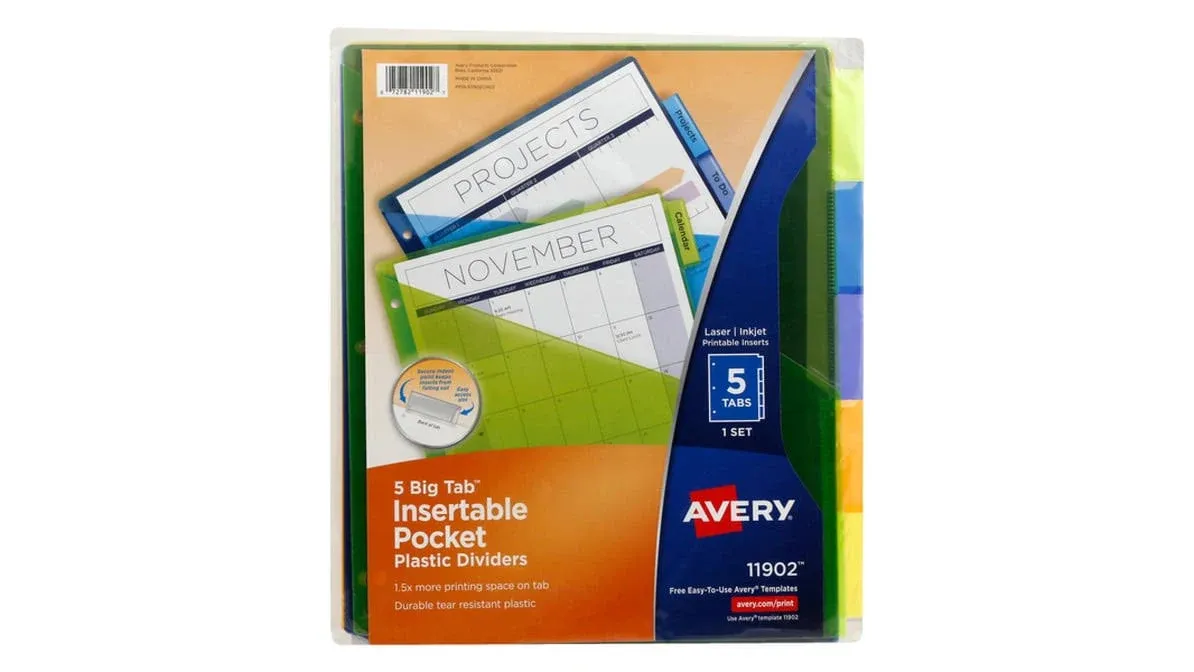 Avery Insertable Big Tab Plastic Dividers