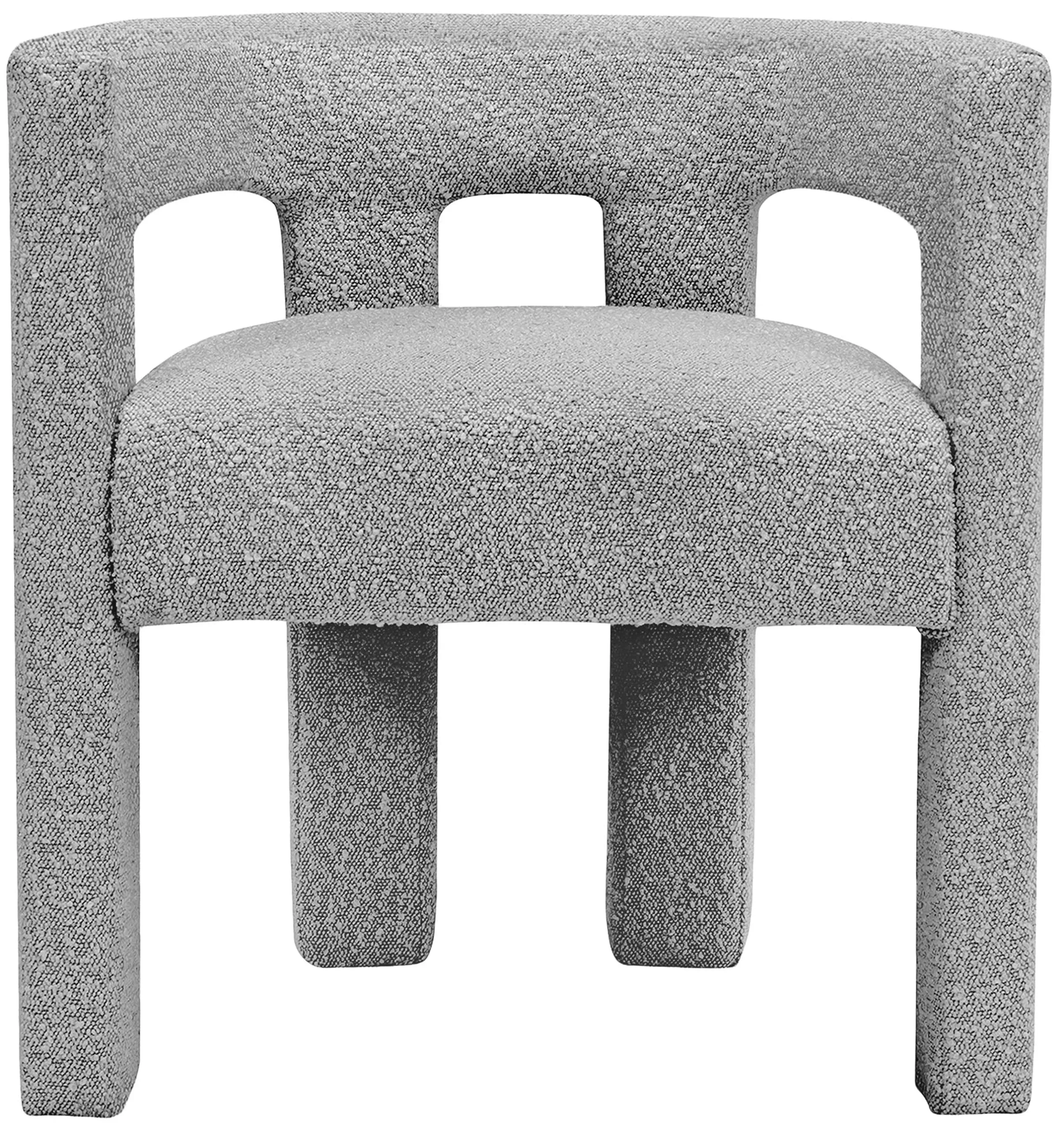 Meridian Athena Grey Boucle Fabric Accent/Dining Chair