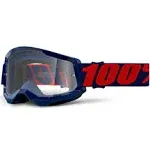 100% Strata 2 Goggle Neon Orange Clear Lens