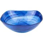 Blue Alabaster Glass Serving Bowl