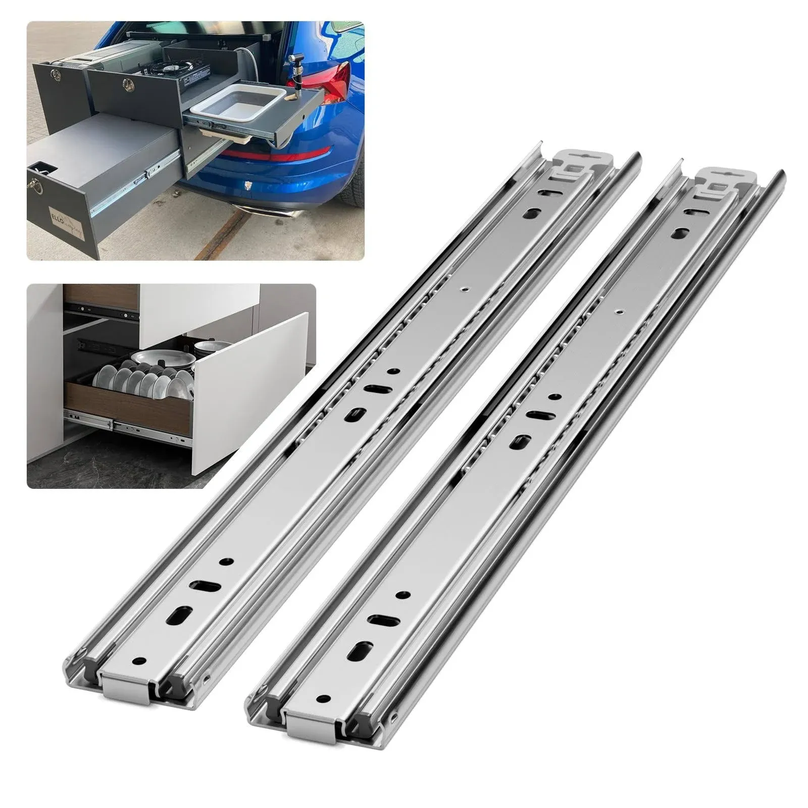 PHWALK 1 Pair 14 Inch 150 Lb Heavy Duty Drawer Slides Full Extension Ball Bearin