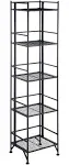 Convenience Concepts Designs2Go X-Tra Storage 5-Tier Folding Metal Shelf, Black & Xtra Storage 2 Tier Folding Metal Shelf, Black