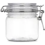 2Pcs 10 Oz/300Ml Clear round Plastic Home Kitchen Storage Sealed Jar Bottles wit