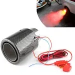 Top10 Racing Red Flame Led Exhaust Muffler Tip Carbon Fiber Racing Automobile Car Tail Pipe Light 2.5 Inch Inlet 4 Inch Outlet - Rolled Style