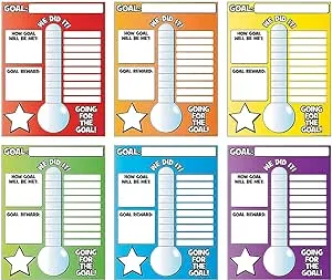 Fun Express Vertical Goal Thermometer Poster - Classroom Decorations - 6 Pieces