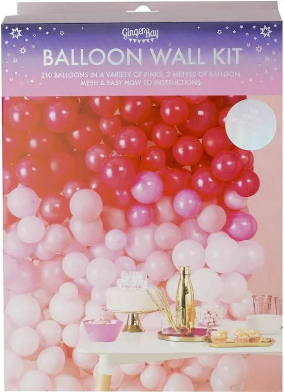 OMBRE Pink Balloon Wall DECORATION Garland Kit Arch, Wedding Decorations, Baby Shower, Birthday Party, Hen Party, Backdrop, Bachelorette