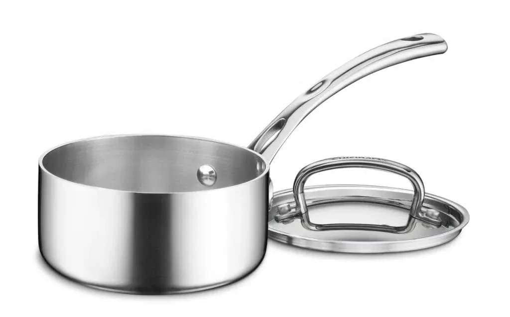 CUISINART FCT19-14 French Classic Tri-Ply Stainless 1-Quart Saucepan with Cover, Silver