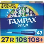 Tampax Pearl Tampons - Regular Super & Super Plus 47 ct