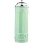 Tablecraft HJ714 Straw Jar with Metal Lid, Green