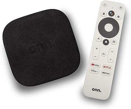 ONN Android TV 4K UHD Streaming Device with Voice Remote Control Google Assistant & High Speed HDMI Cable (100026240)