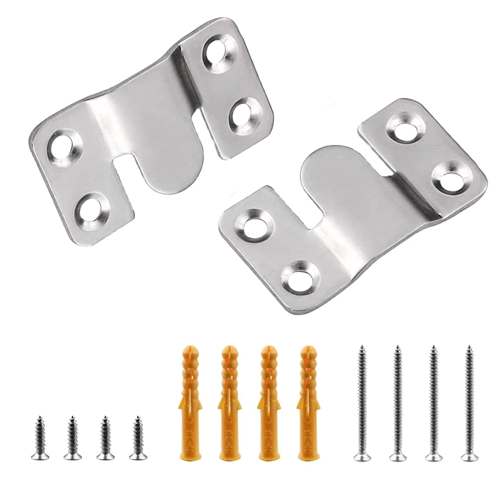 Flush Mount Bracket 6 Sets, Stainless Steel Interlock Hanging Buckle, Sectional Couch Connectors 2"X1.2" French Cleat for Headboard Wall Mount Brackets Picture