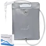 Circa Air Bedside Shower Water Bag (Silver) - 2.5 GL Portable Water Shower Bag for Hair Washing in Bed. Use with Inflatable Hair Washing Basin, Infla