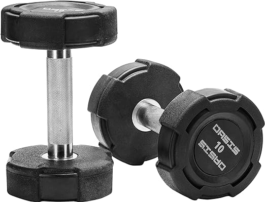 Rubber Encased Dumbbell Sets, Premium Weights Set, Exercise&Fitness Equipment for Home Gym, Hand Sets for Workout, and Strength Training - Available for 5lbs 10lbs 15lbs 20lbs 25lbs 30lbs 35lbs 40lbs 45lbs