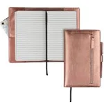 Samsill Notebook Portfolio - Business Portfolio for Women, Notebook Holder with Zipper Accessory Pocket, Refillable 5x8 Notepad, Rose Gold, 5 x 8 (71829)