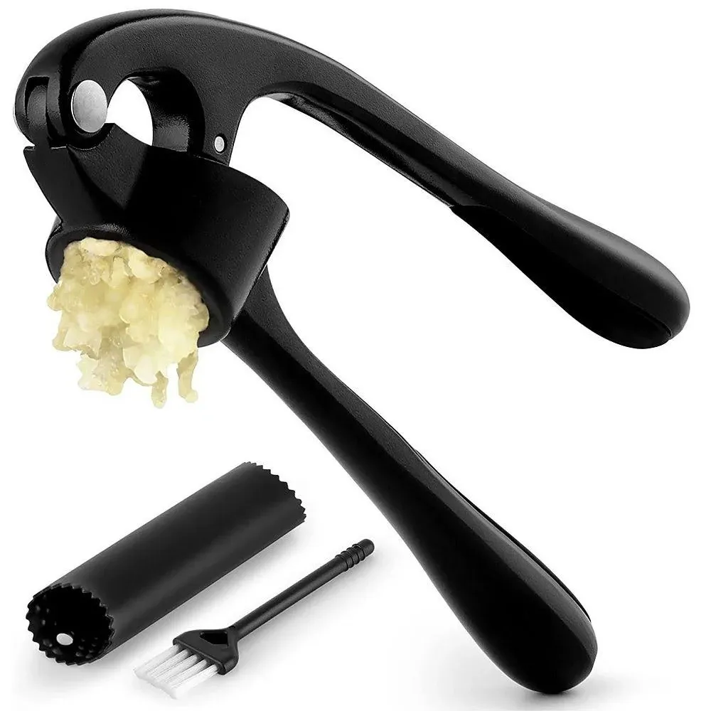 Garlic Press With Silicone Peeler and Brush