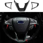 3PCS Carbon Fiber Folor Steering Wheel Cover Fit for Ford Fusion Mondeo Edge