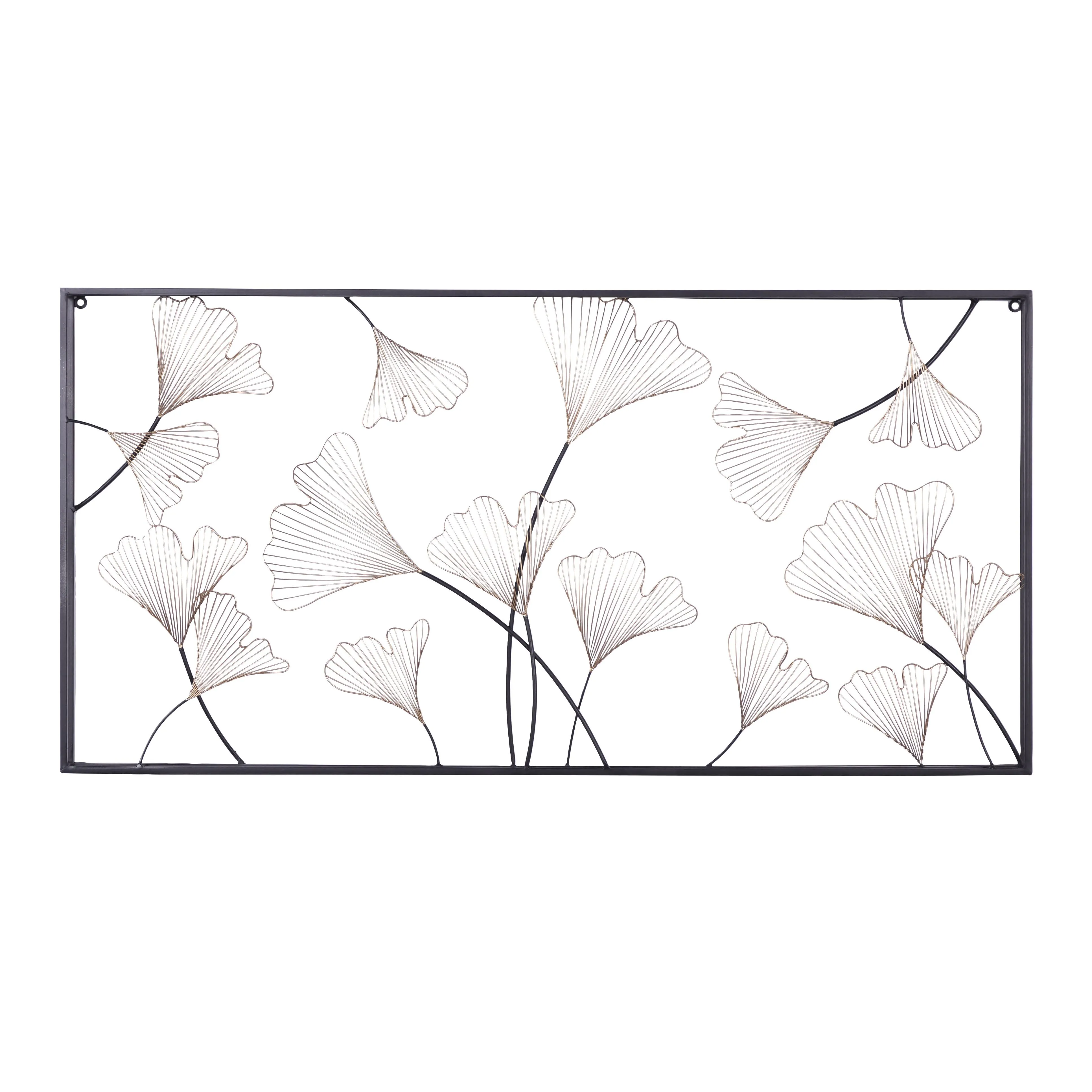 A-46317, MTL WALL DECOR 48"W, 24"H, 758647463176, TRADITIONAL, WALL DECOR-METAL, FLORAL & BOTANICAL, Iron, Gold