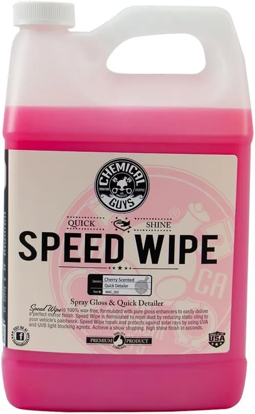 Chemical Guys WAC_202_1602 Speed Wipe Spray Gloss & Quick Detailer, Great for Cars, Trucks, SUVs, Motorcycles, RVs & More, Cherry Scent, 16 oz (2 Pack)