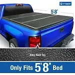 Tyger Auto T5 Alloy Hardtop Truck Bed Tonneau Cover Compatible with 2014-2018 Chevy Silverado / GMC Sierra 1500; 2019 LD/Limited Only | 5'8" Bed (69") | TG-BC5C3006 Hard Folding Solid Tri-Fold