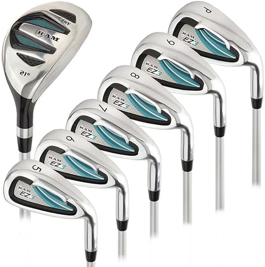 Ram Golf EZ3 Mens Left Hand Iron Set 5-6-7-8-9-PW - Free Hybrid Included