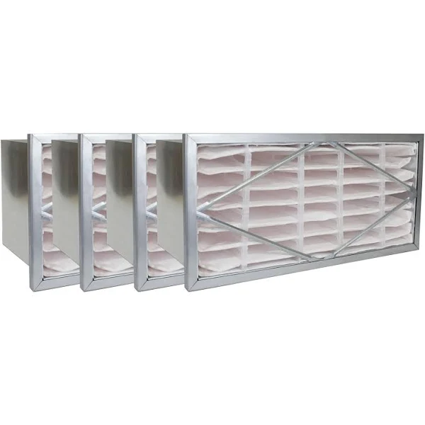 Filterbuy 12x24x12 Air Filter MERV 13 Header (4-Pack), Rigid Cell Filters HVAC Replacement (Actual Size: 9.75 x 21.75 x 11.38 Inches)