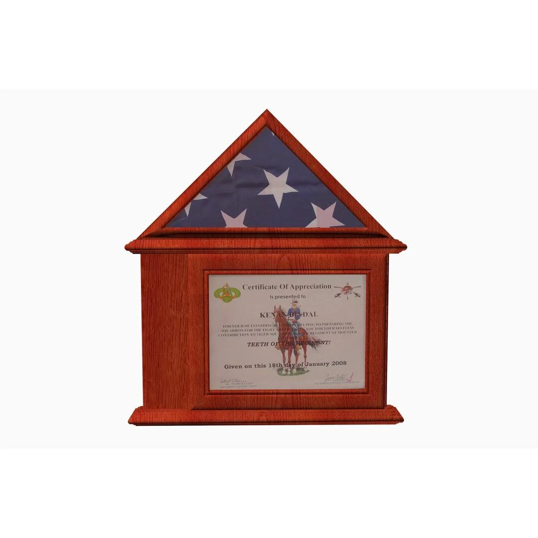 DECOMIL Flag Display Case with Certificate & Document Holder Frame