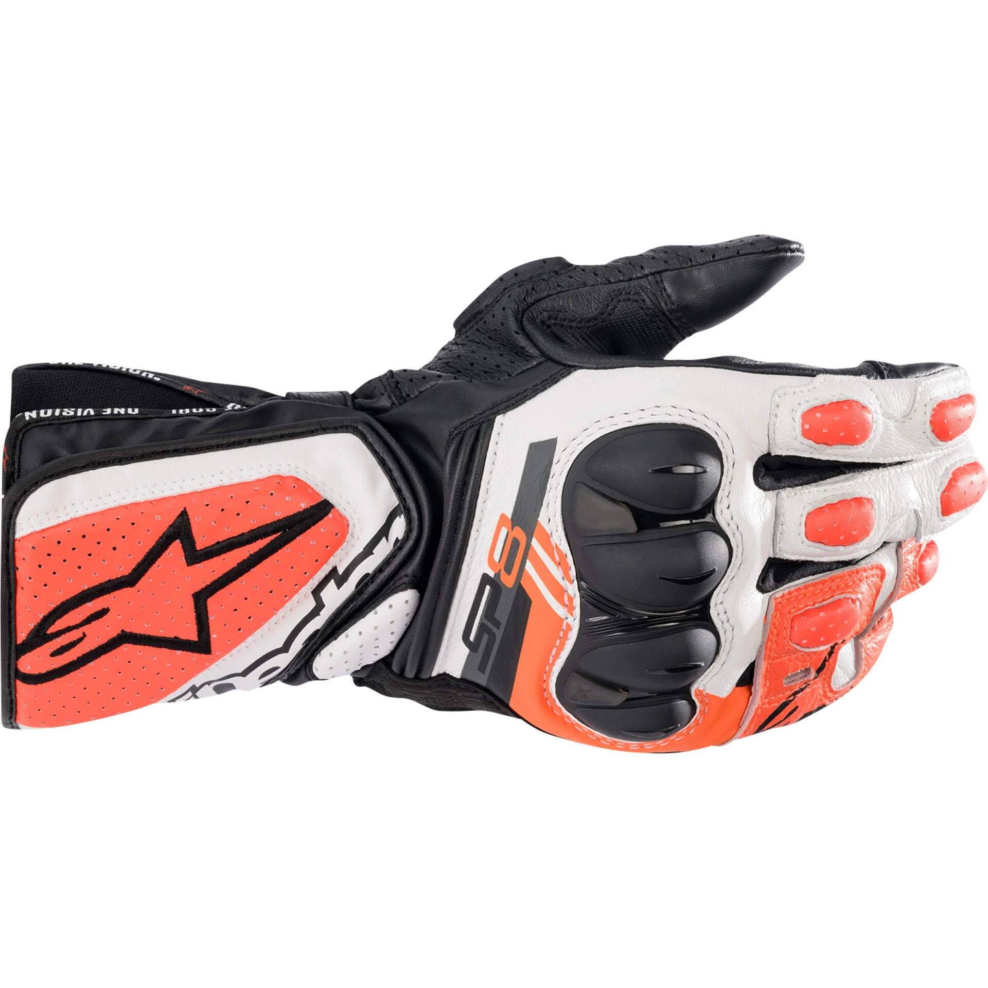 Alpinestars SP-8 V3 Gloves Black White Fluo Red - XL