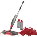 Rubbermaid Reveal Spray Microfiber Floor Cleaning Kit for Laminate & Hardwood Floors, Spray Mop with Reusable Washable Pads, Commercial