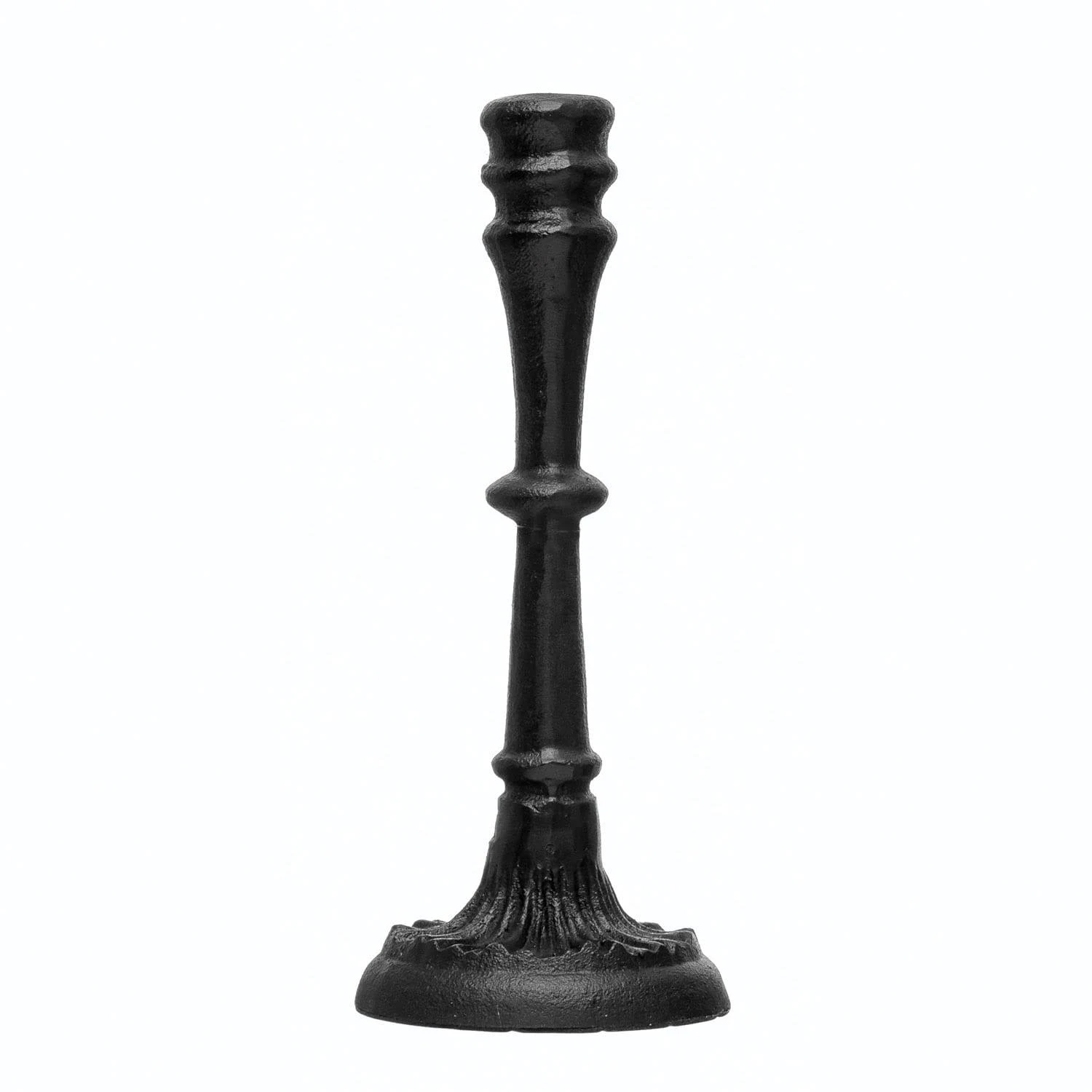 Storied Home Black Cast Iron Taper Holder