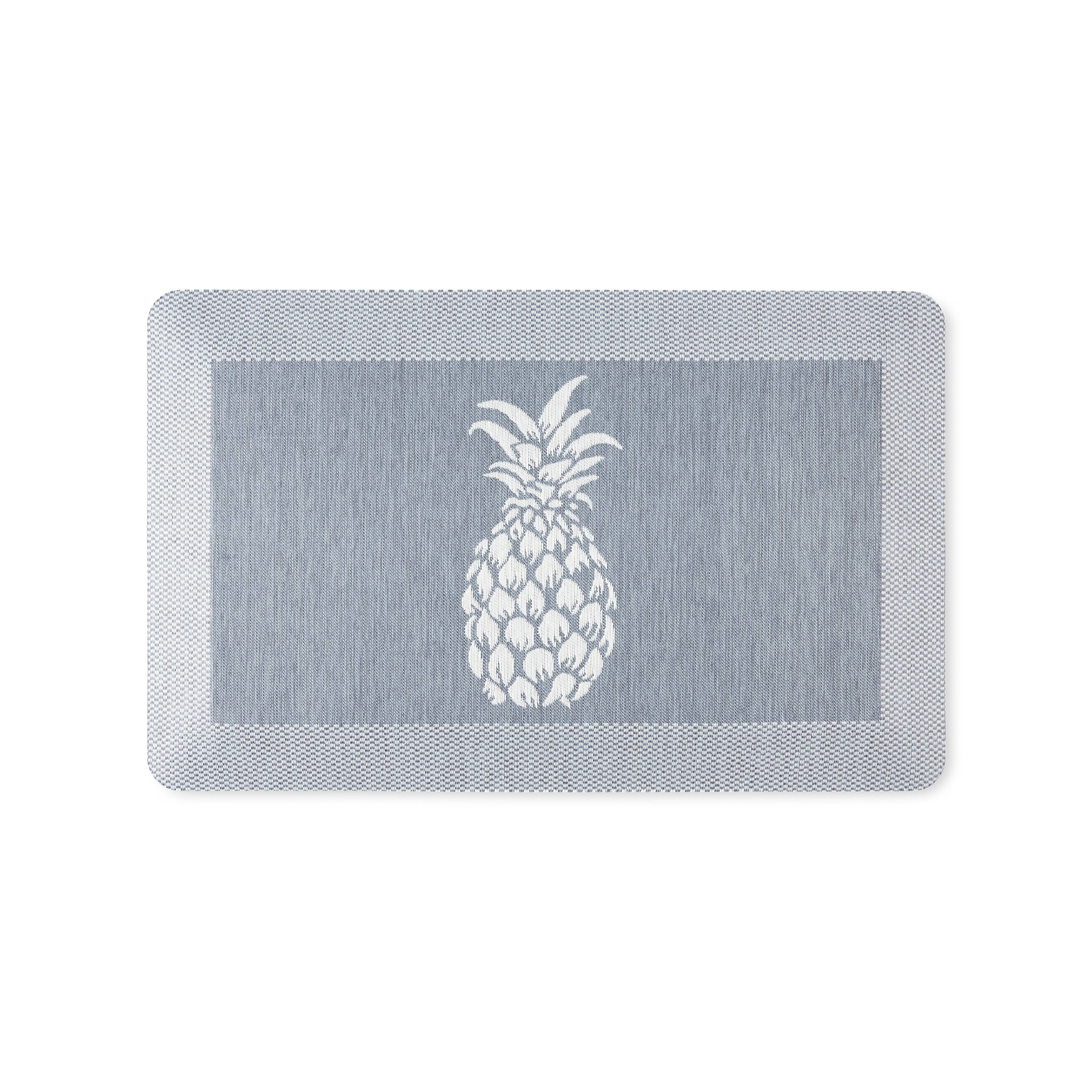 Martha Stewart Aloha Modern Pineapple Anti-Fatigue Air-Infused Kitchen Mat, Blue, 19.6"x32"