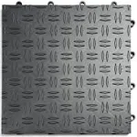 12 in. x 12 in. Diamond Graphite Modular Tile Garage Flooring (24-Pack)