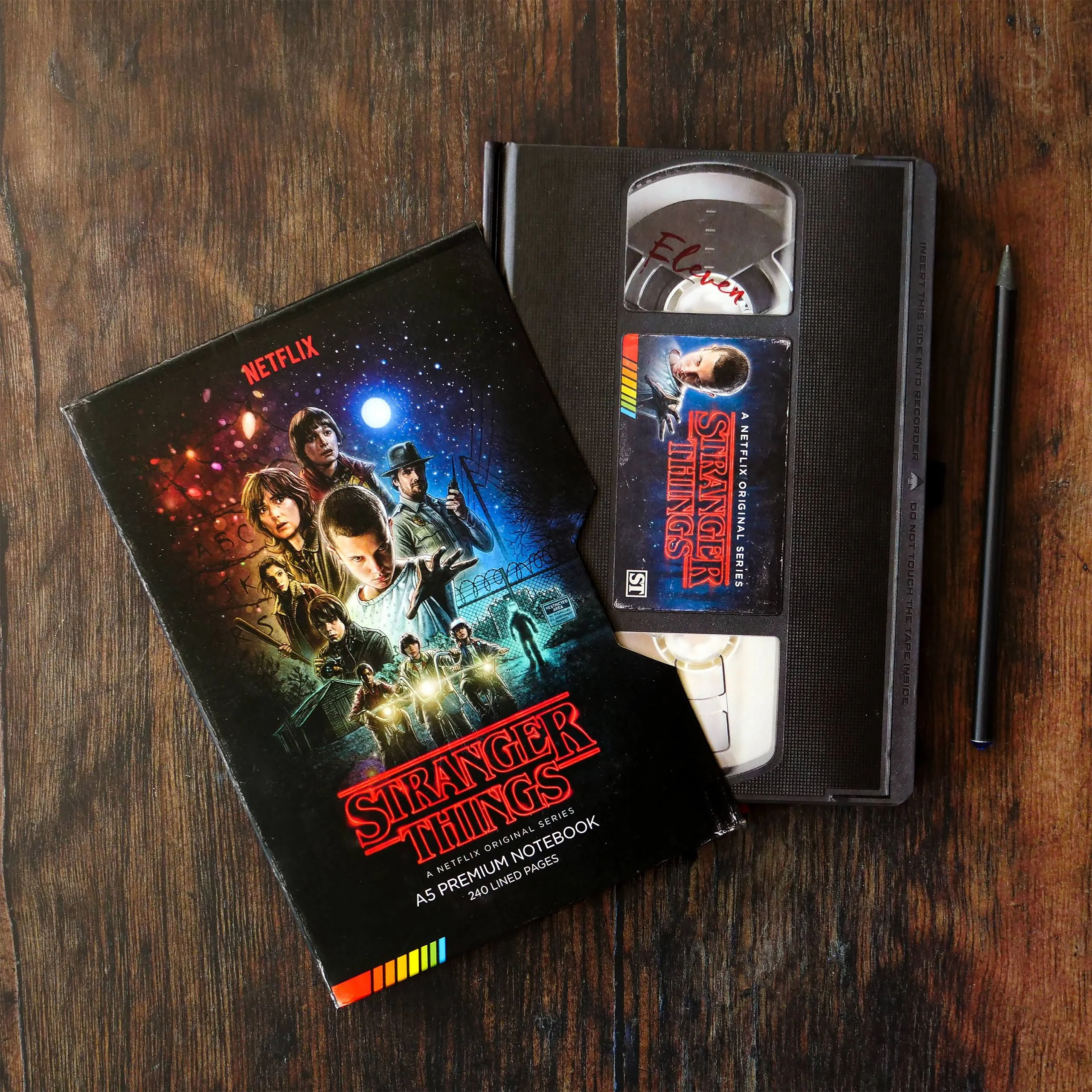 Stranger Things Premium A5 Notebook VHS Style With Stickers. New And Sealed (A1)