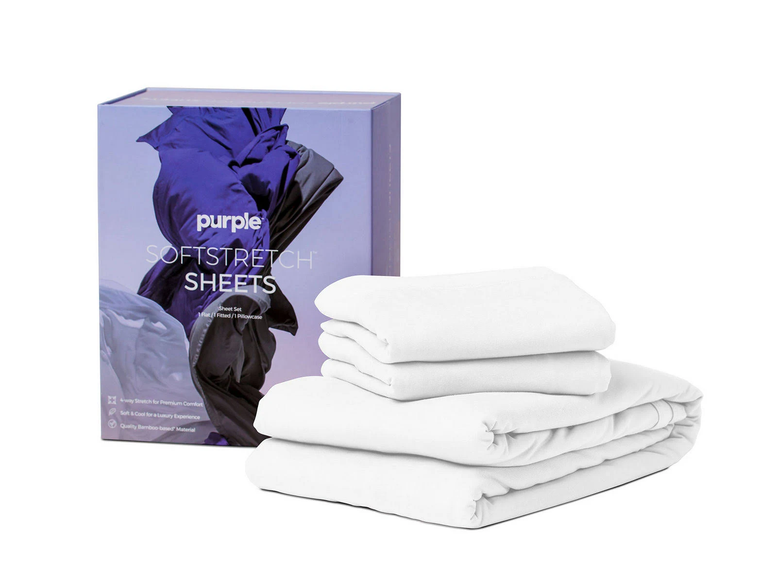 Purple SoftStretch Sheets - King/California King - Grey