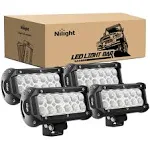 Nilight - 60002F-C 4PCS 36W 6.5 Inch Flood Led Light Bar Off Road Lights Super Bright Driving Fog Light Boat Lights Driving Lights Led Work Light for Jeep Lamp