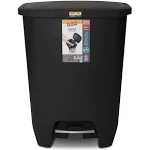 Glad Plastic Kitchen Step Garbage Can, 20 gal, Black