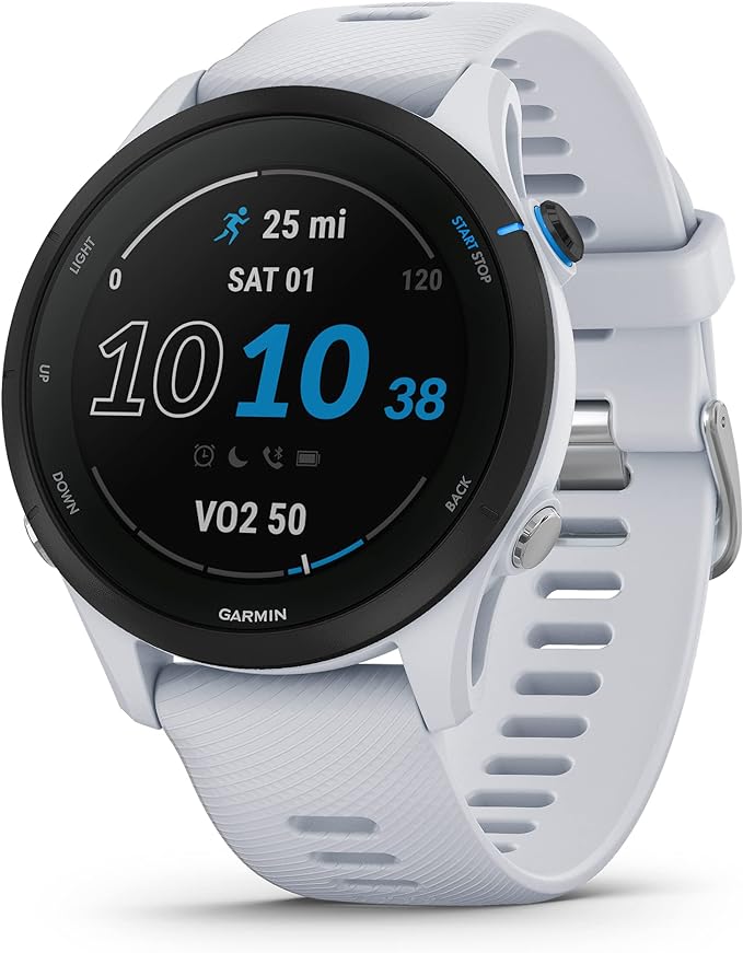 Garmin Forerunner® 255 Music, GPS Running Smartwatch com música, Advanced Insights, bateria de longa duração, branco