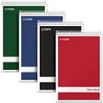 Tops Steno Book, Gregg Rule, Assorted Covers, 6 x 9, 80 White Sheets, 4-Pack