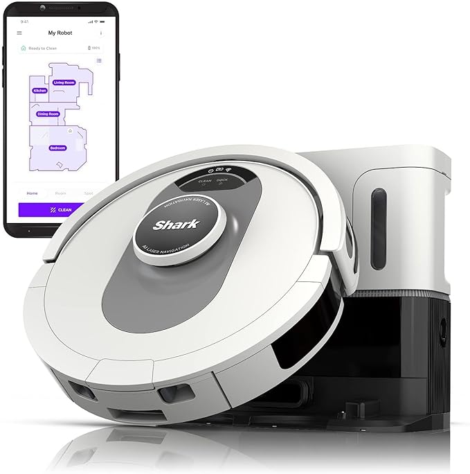 Shark IQ App-Controlled Self-Emptying Robot Vacuum, RV100AE/UR1000SR - Black (Renewed)