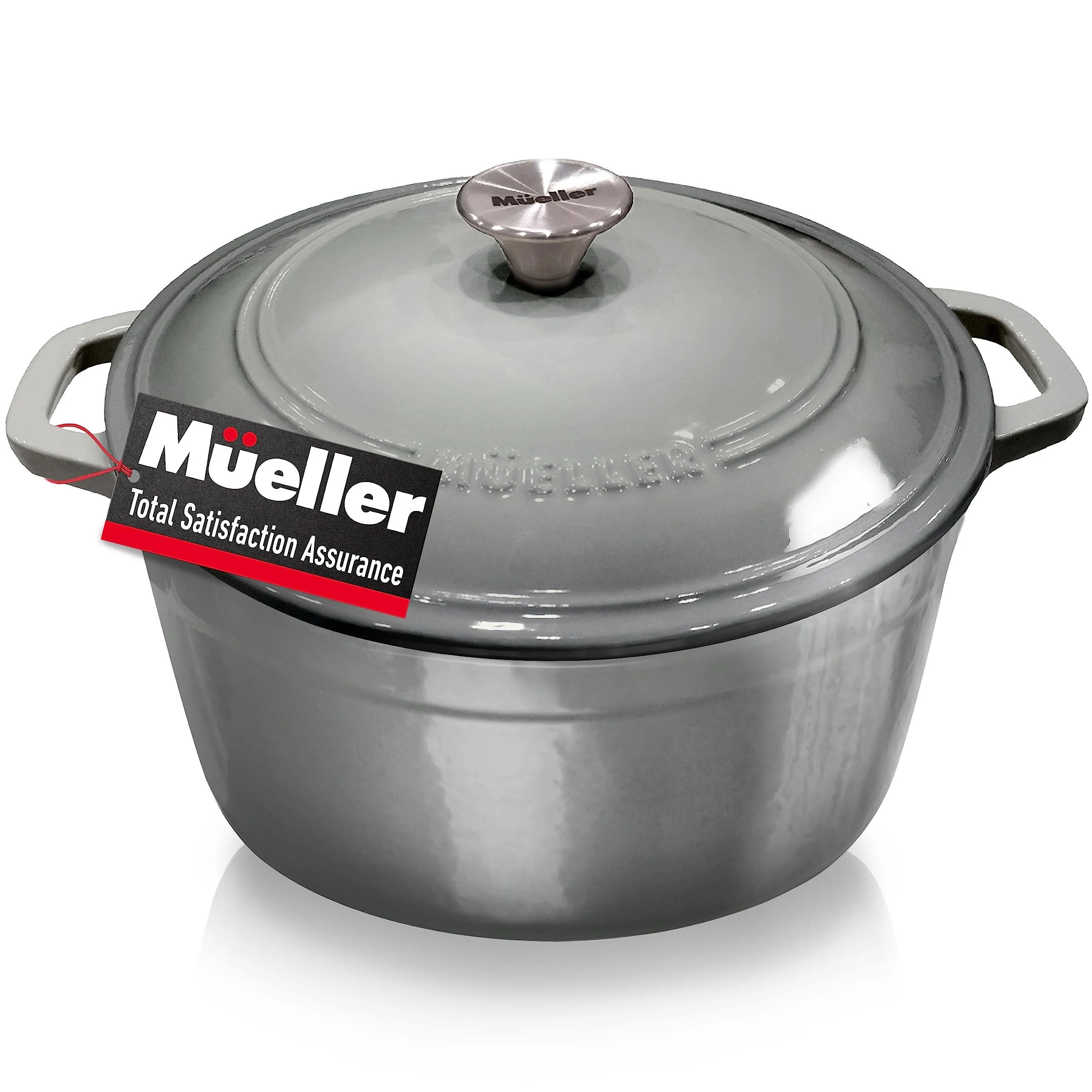 Mueller DuraCast 6 Quart Enameled Cast Iron Dutch Oven Pot with Lid