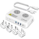 European Travel Plug Adapter Adapter, 220V to 110V Converter 200W, Universal ...