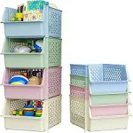 Skywin Stackable Storage Bins 4Pack MultiColored Food,Kitchen,B<wbr/>athroom Organizer