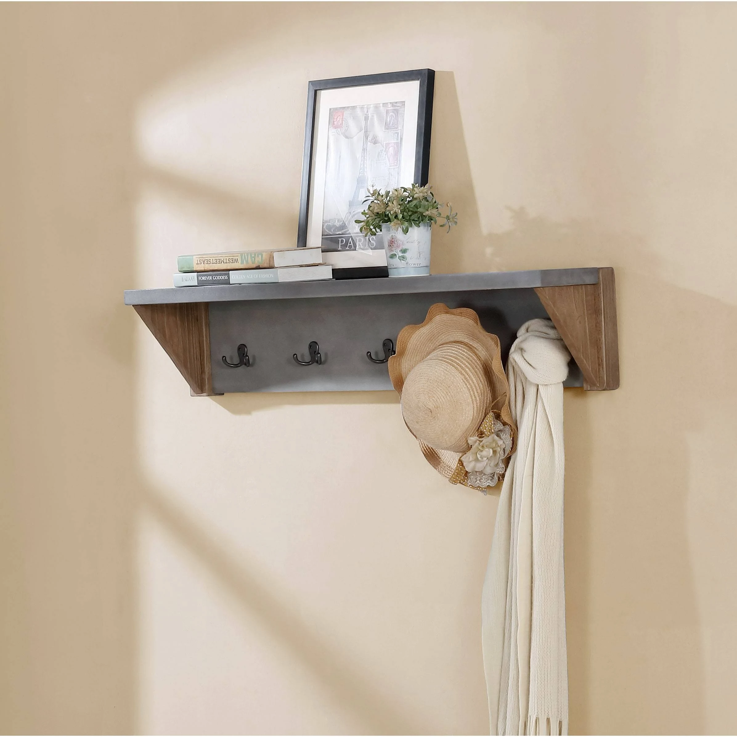 Alaterre Furniture Coat Hook W/ Shelf 40&#034; W Newport