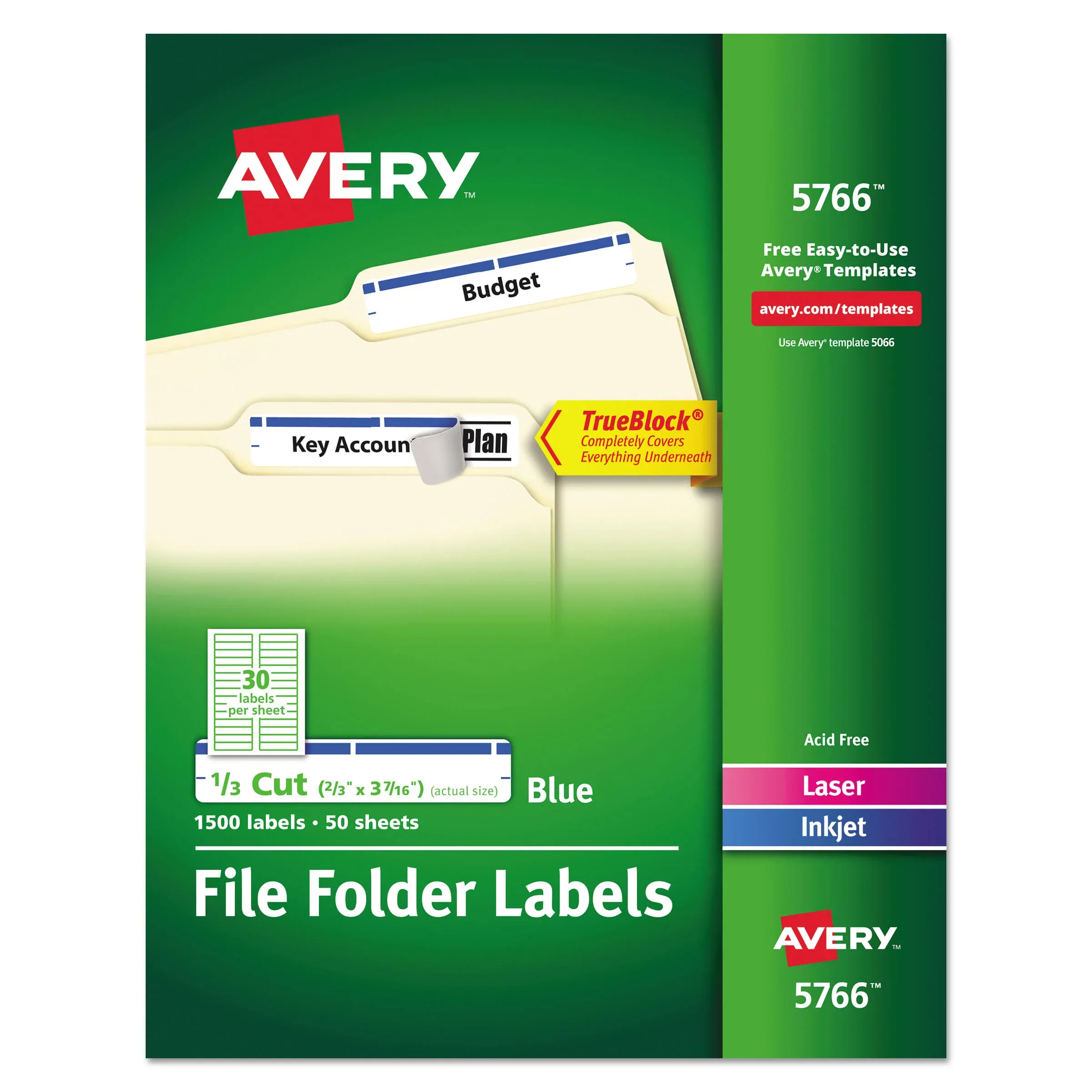 Avery File Folder Labels TrueBlock