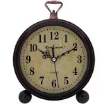 Königswerk Vintage Analog Alarm Clock, 5.25 inch Small Silent Desk Clock with...