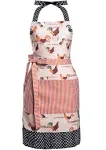 Lovely Flower Pattern Retro Aprons With Large Pockets for Women Girls Cooking Kitchen Bakery Mother's Gift