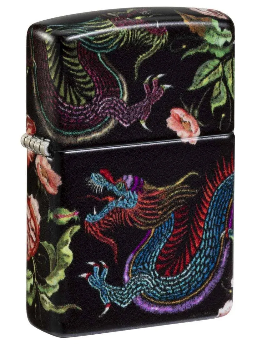 Zippo Dragon with Flowers Lighter