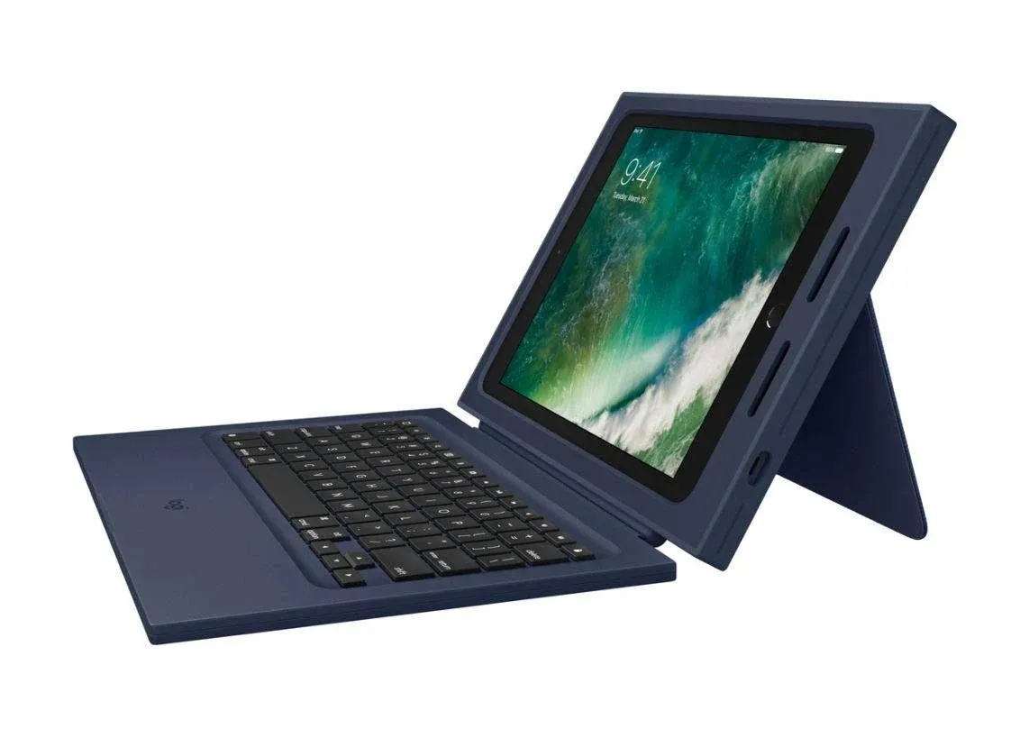 Logitech Rugged Protection Combo Keyboard and Folio Case for iPad 9.7 (5th Gen) / (6th Gen) - Bulk Packaging - Navy Blue